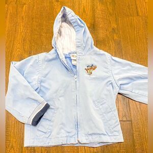 Disney Kids 4T Winnie-The-Pooh & Tigger Jacket Blue Zip Up Pockets Hooded